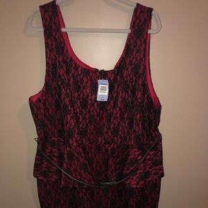 NWT Rebel Wilson x Torrid Red Lace Peplum Dress